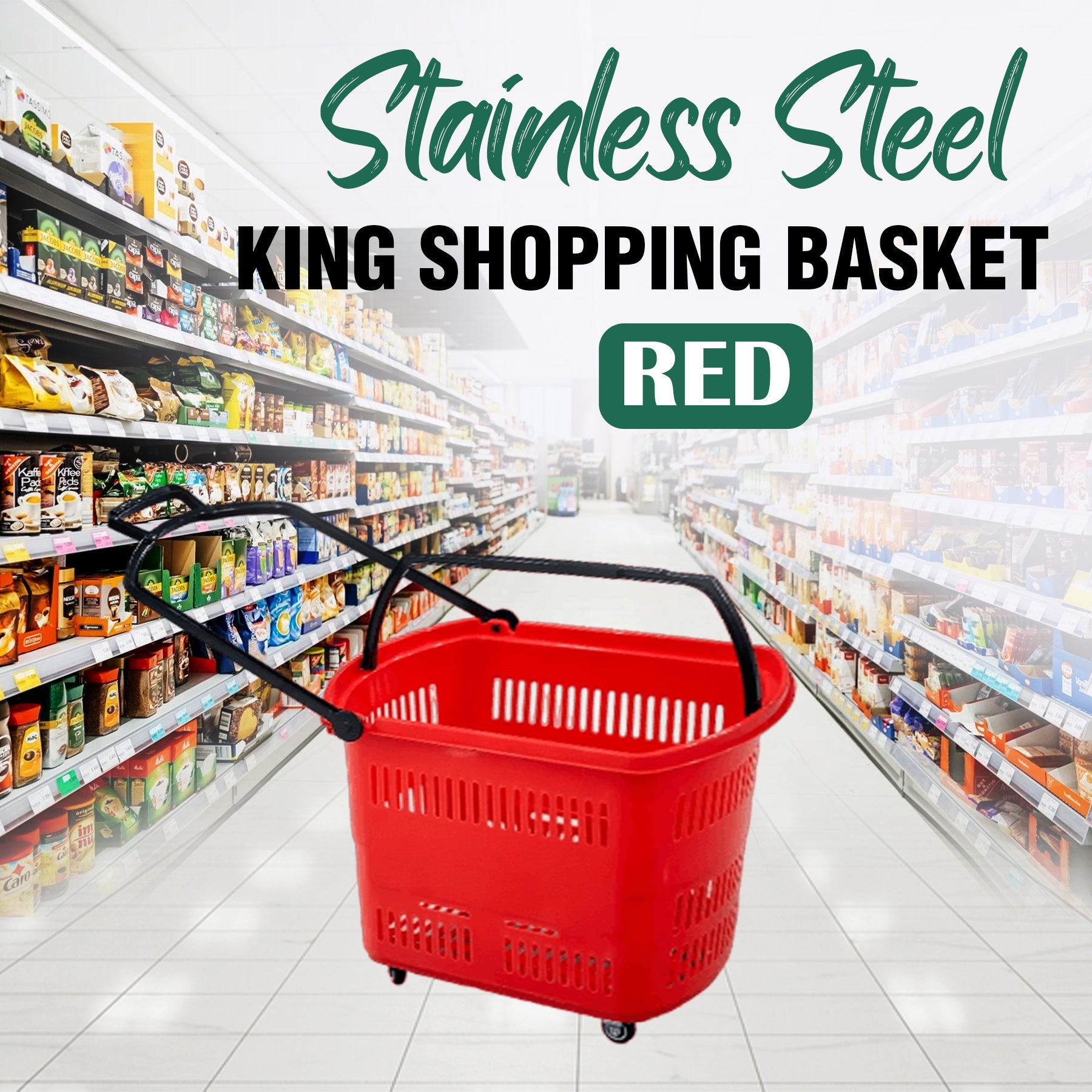 Bigapple Heavy Weight King Shopping Trolley, Basket Type - comes with 4 wheels