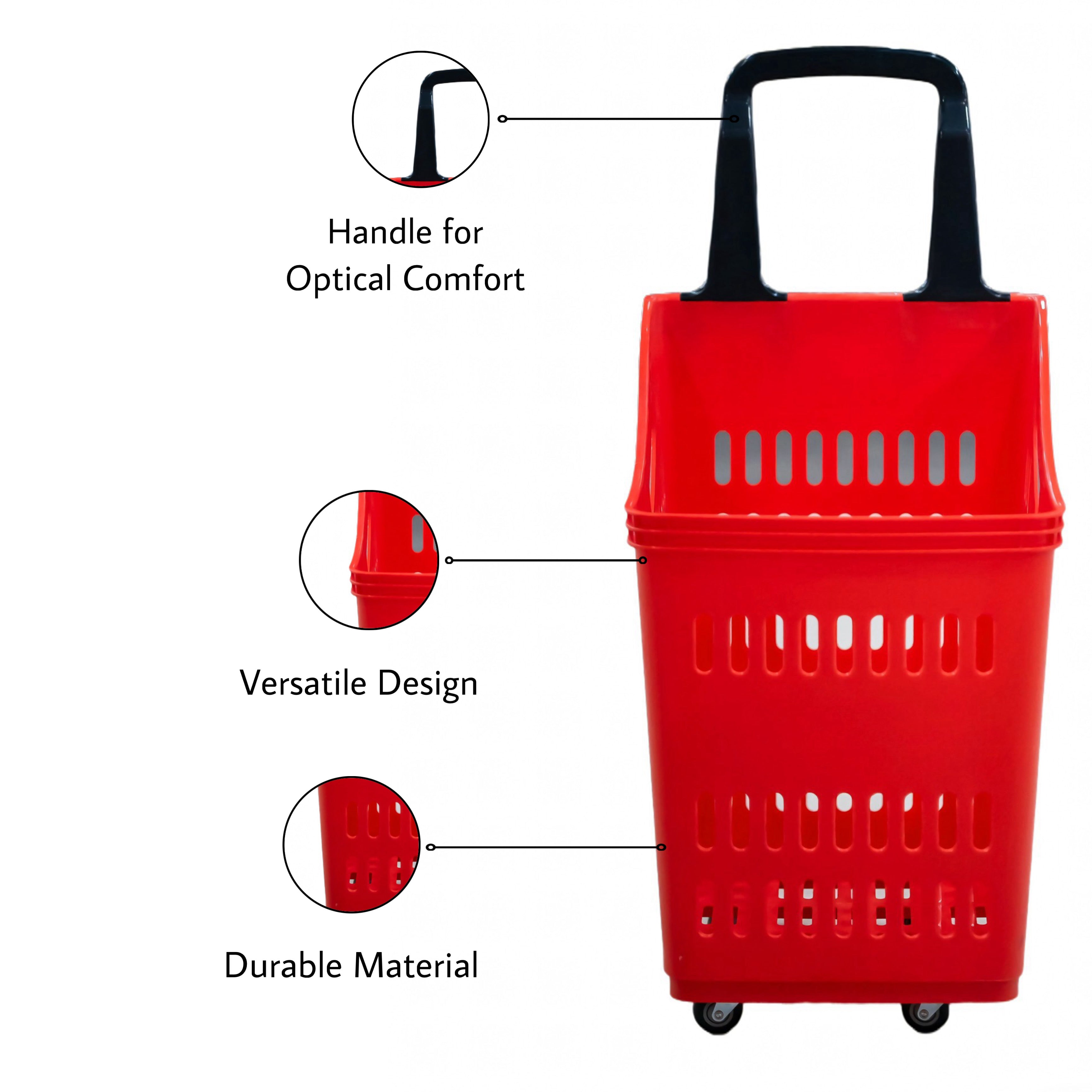 Bigapple 60L Heavy Weight King Shopping Trolley Basket with wheels, Basket Type - comes with 4 wheels