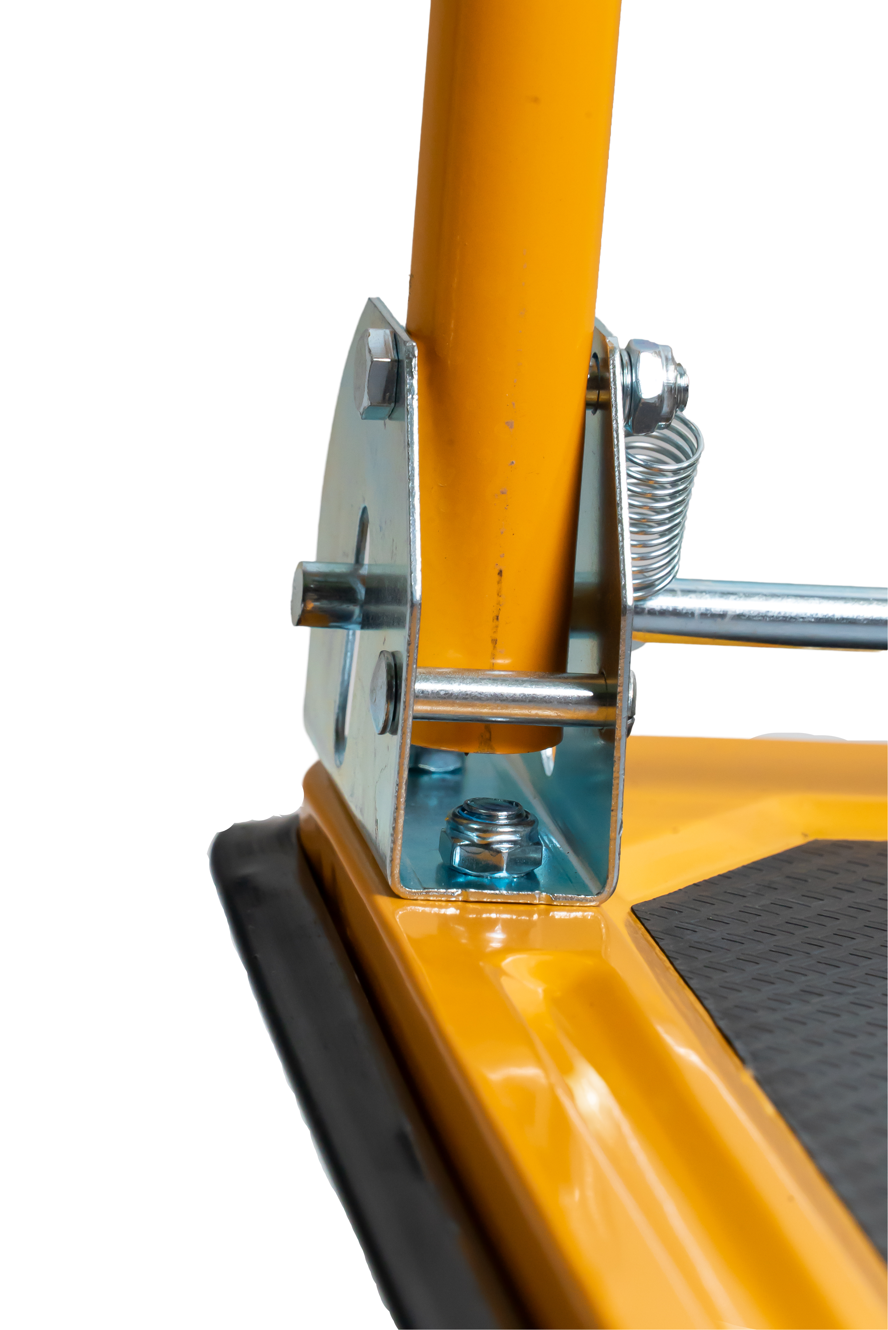 BIGAPPLE Metal Foldable Platform Trolley for Heavy Weight/Material Handling Goods Trolley for Home, Office, Warehouse & Industries (4 Wheels/Yellow)