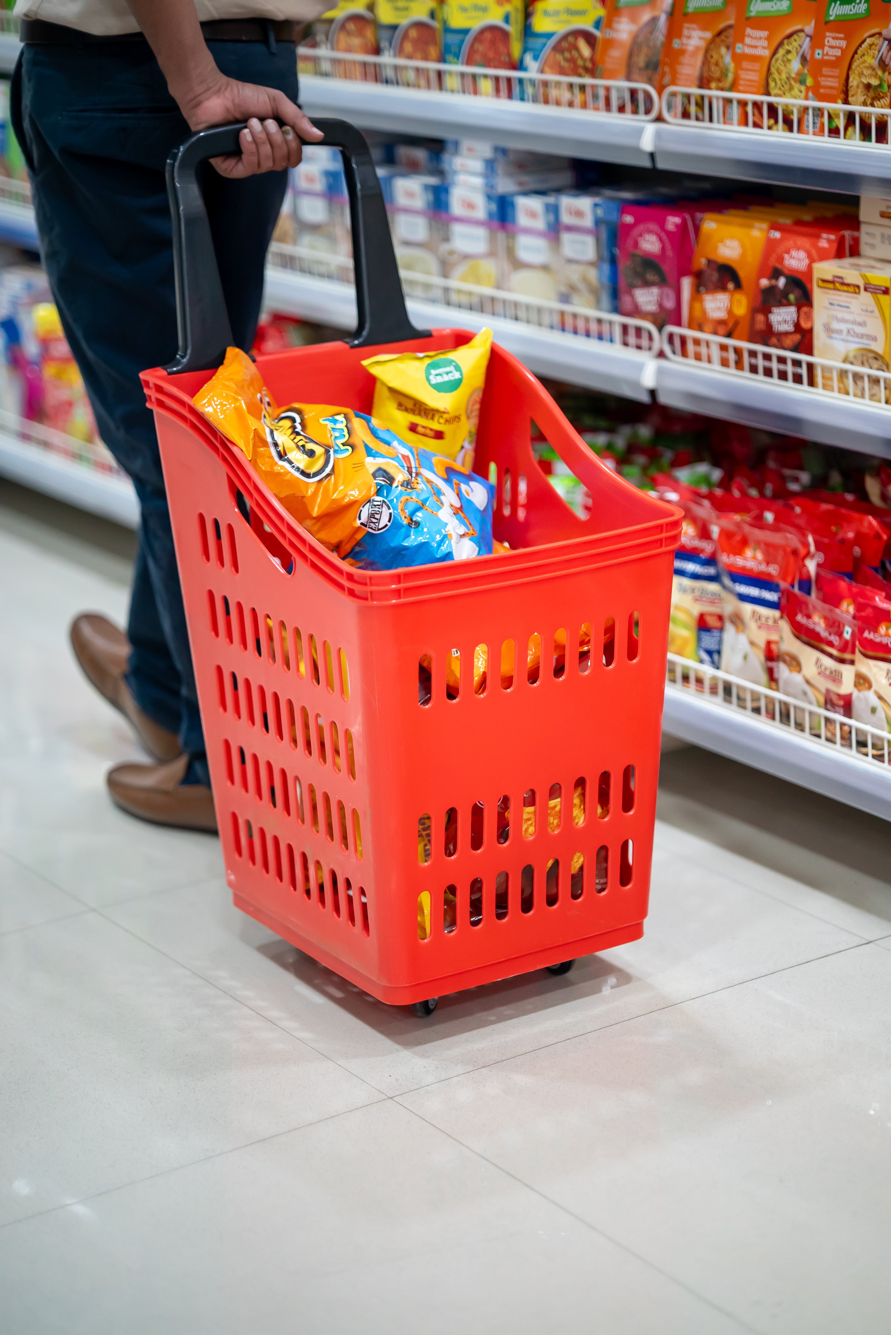 Bigapple 60L Heavy Weight King Shopping Trolley Basket with wheels, Basket Type - comes with 4 wheels