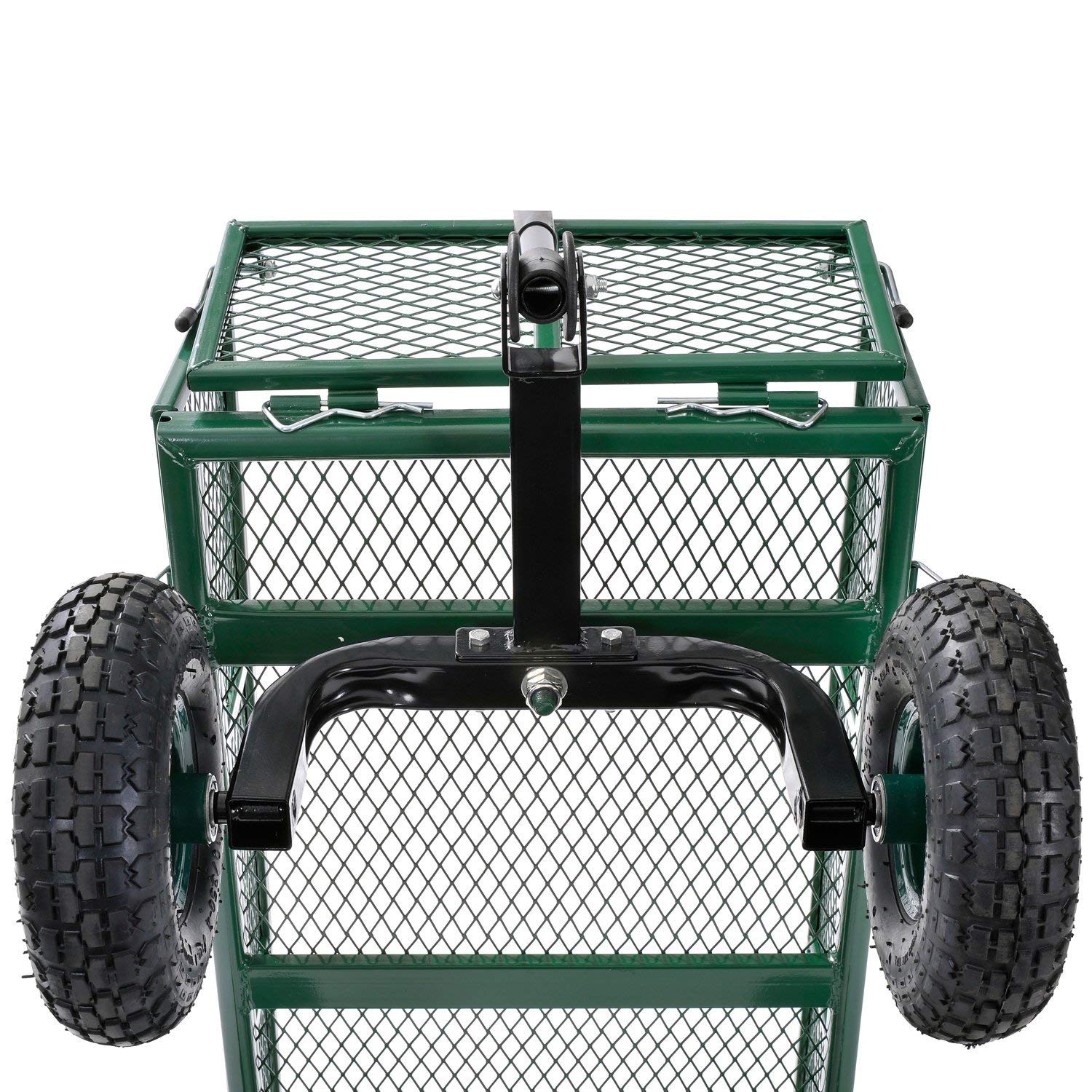 BIGAPPLE 300 Kg Metal Dump Cart Jalli Type Trolley for Material Handling | 1-Year Warranty | Industrial Dolly Cart with 10" Wheels for warehousing, gardening and construction site usage