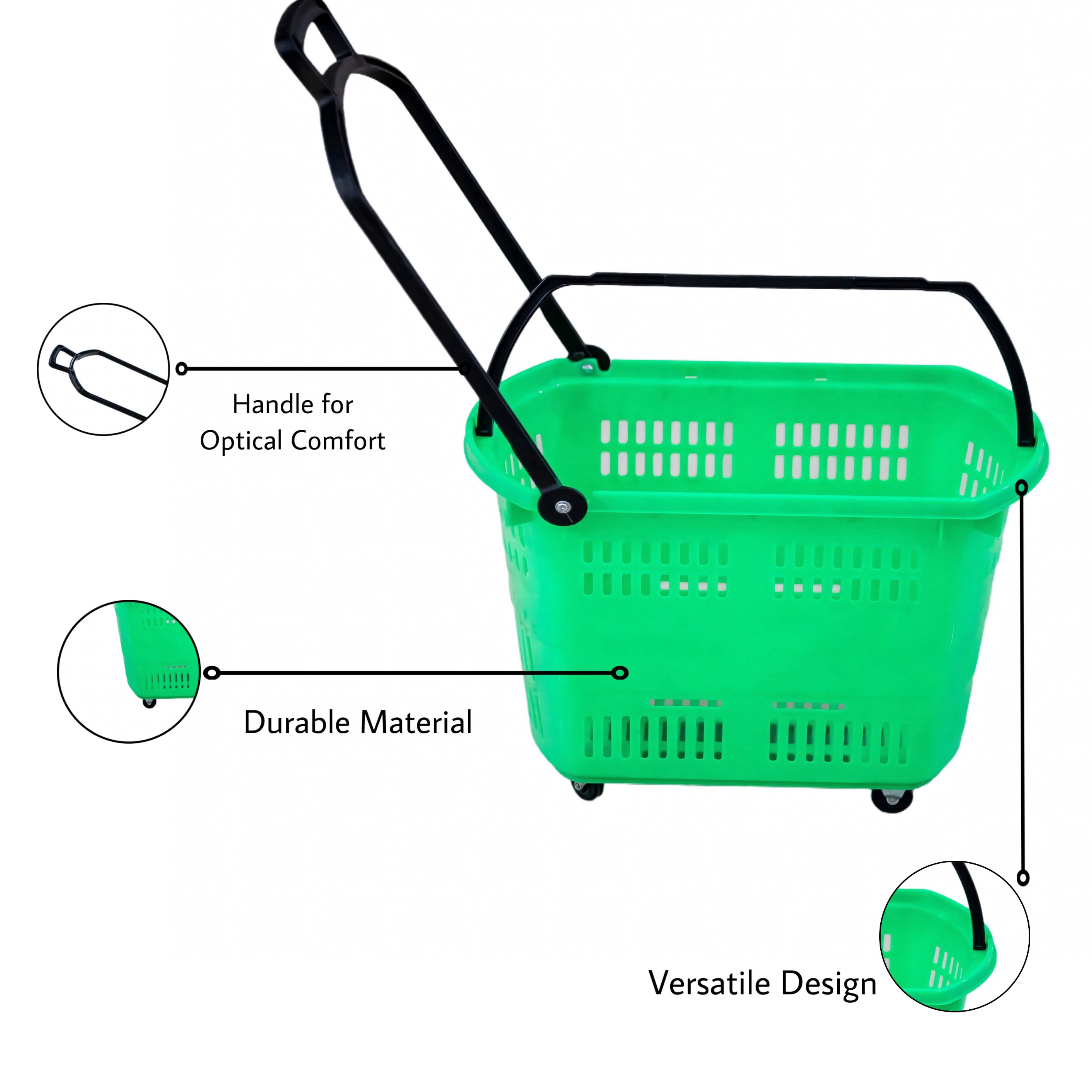 Bigapple Heavy Weight King Shopping Trolley, Basket Type - comes with 4 wheels