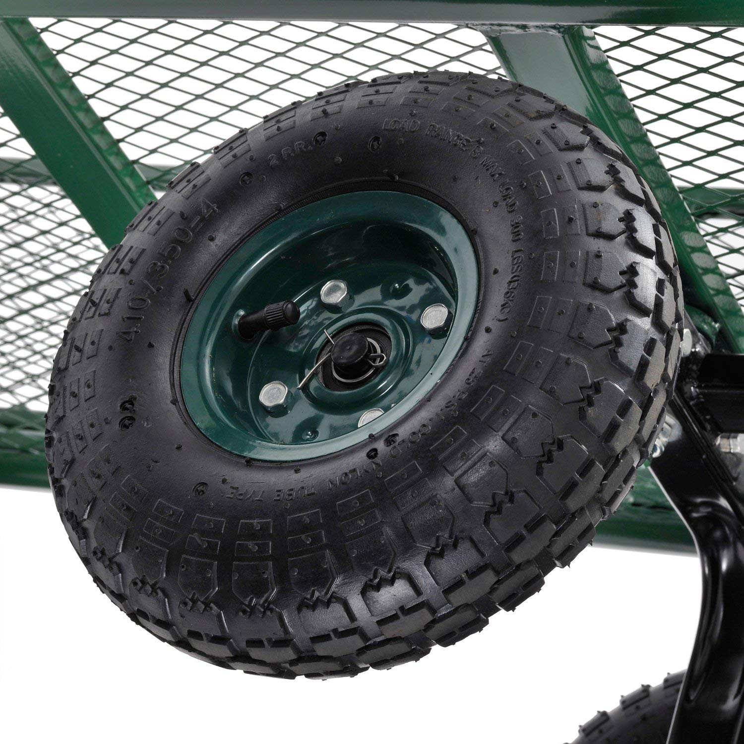 BIGAPPLE 300 Kg Metal Dump Cart Jalli Type Trolley for Material Handling | 1-Year Warranty | Industrial Dolly Cart with 10" Wheels for warehousing, gardening and construction site usage