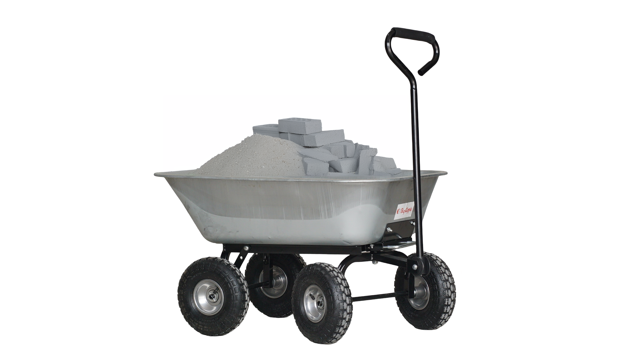 BIGAPPLE 300 Kg Metal Dump Cart Trolley for Material Handling | 1-Year Warranty | Industrial Dolly Cart with 10" Wheels for Warehousing, Gardening and Construction site Usage