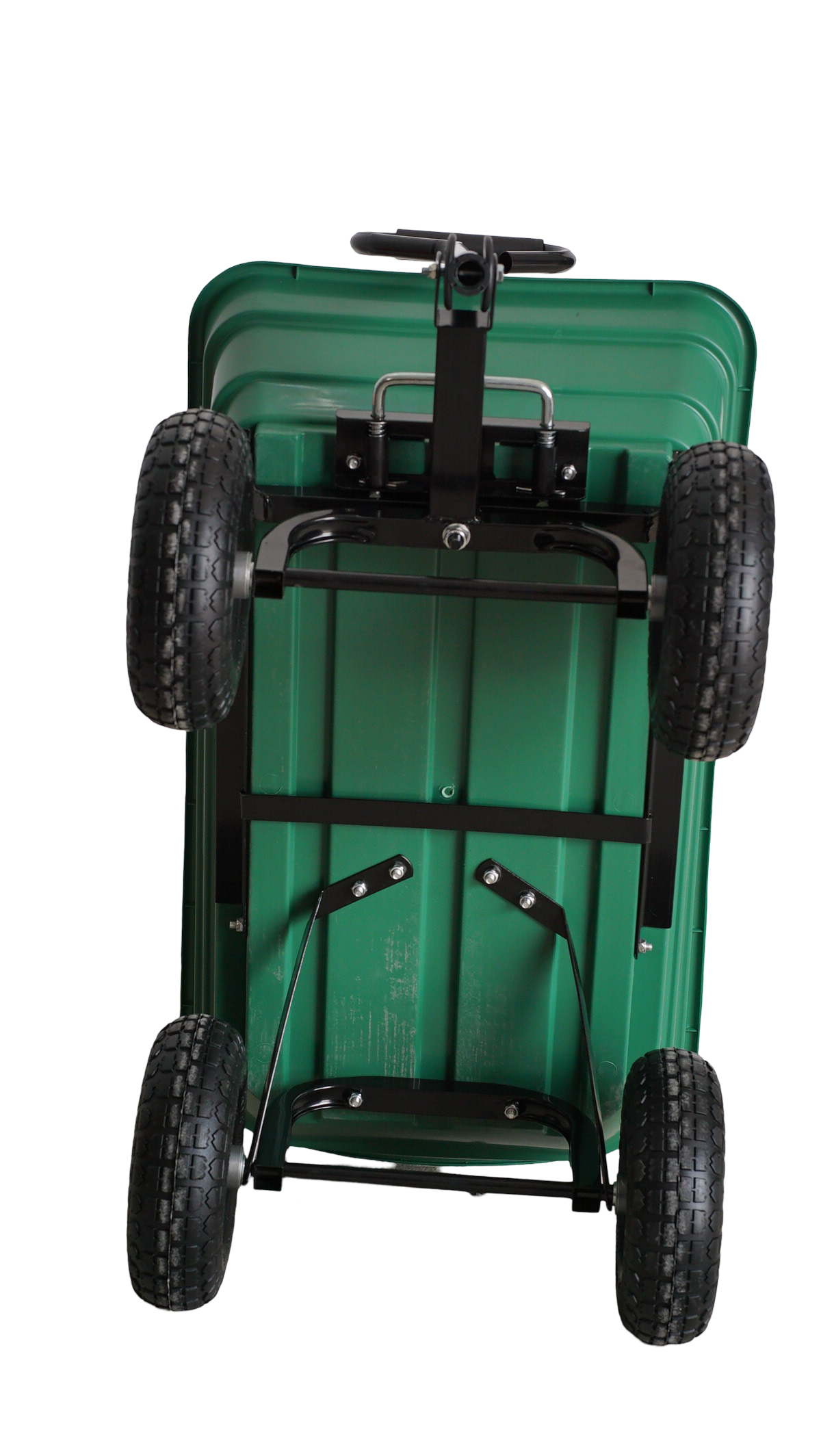 BIGAPPLE 250 Kg Plastic Dump Cart Trolley for Material Handling | 1-Year Warranty | Industrial Dolly Cart with 10" Wheels for Warehousing, Gardening and Construction site Usage
