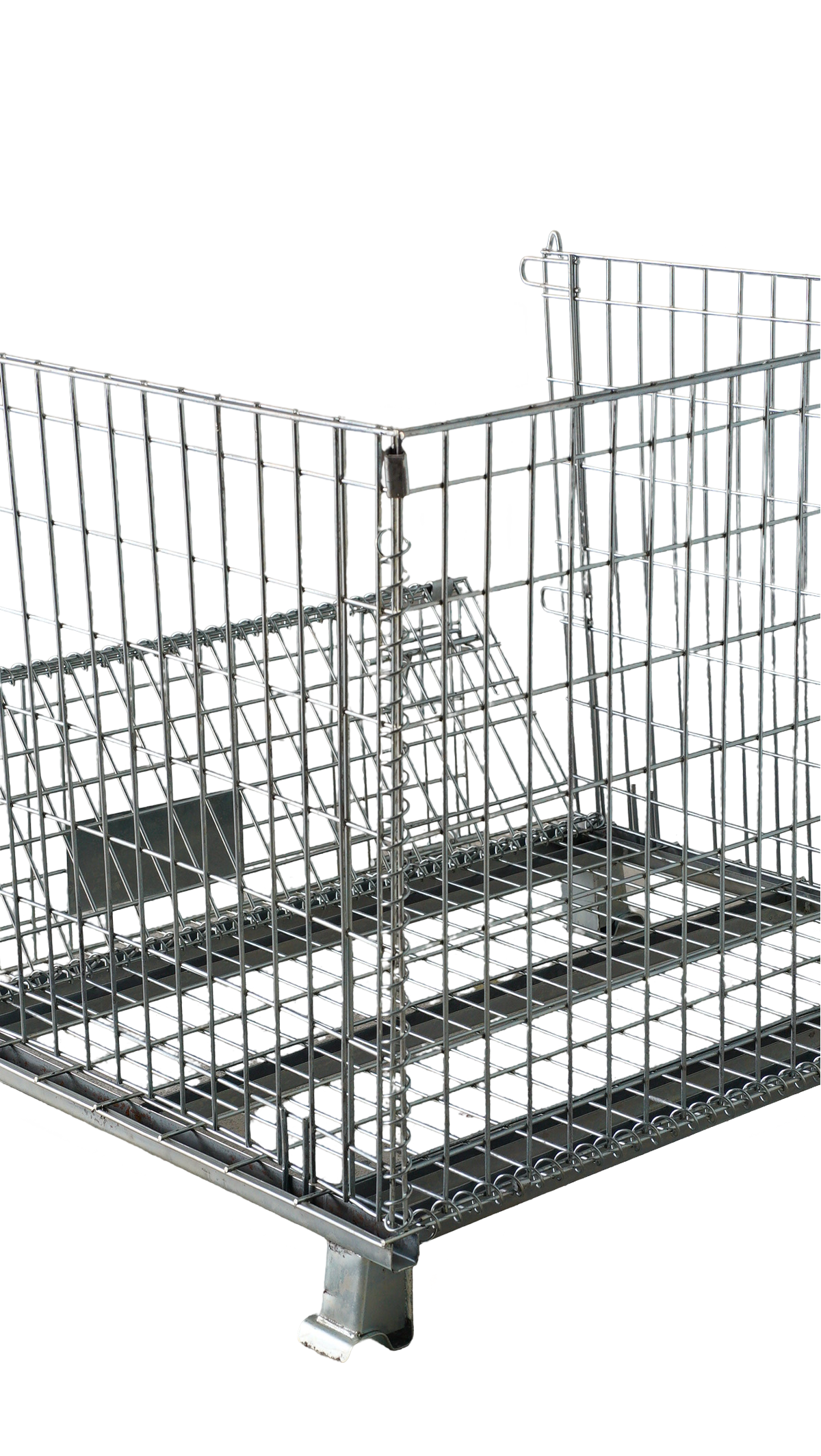 Bigapple Heavy Weight King Foldable galvanized Collapsible Wire Mesh Stackable Container, rolling metal storage cage