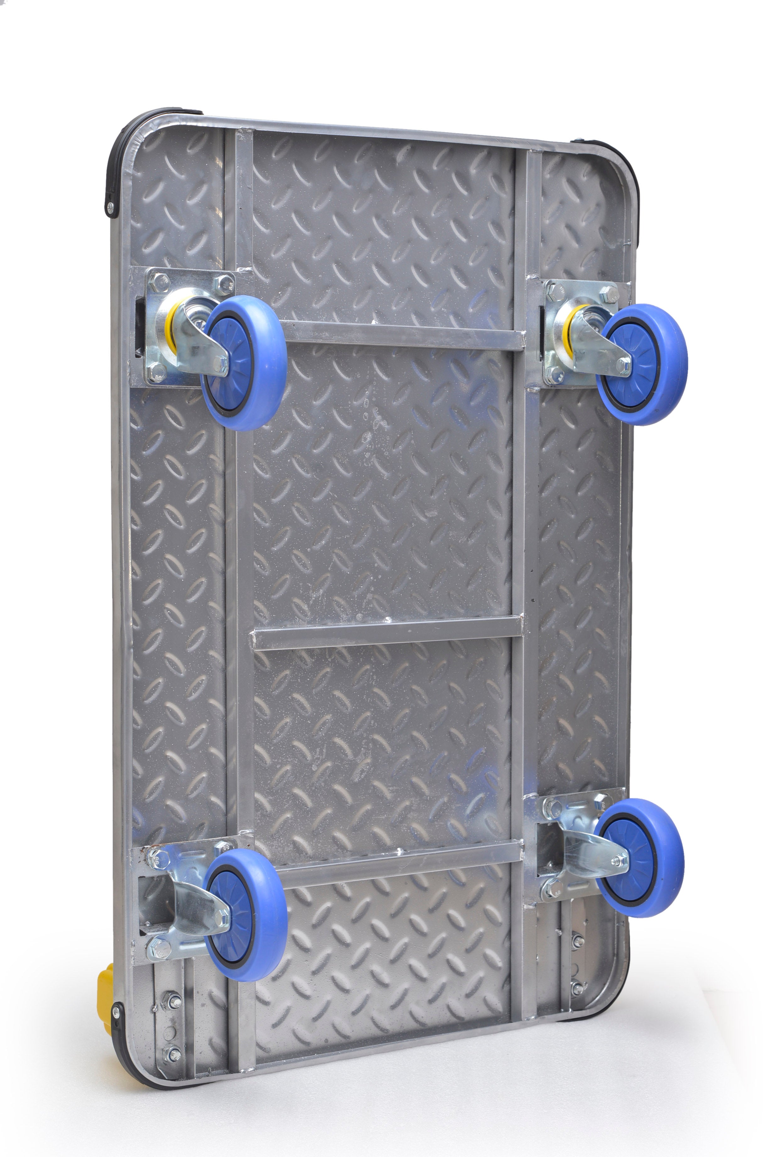 BIGAPPLE MS Foldable Platform Trolley with Powder Coating for Heavy Weight/Material Handling Goods Trolly for Home, Office & Warehouse (4 Wheels/Silver)
