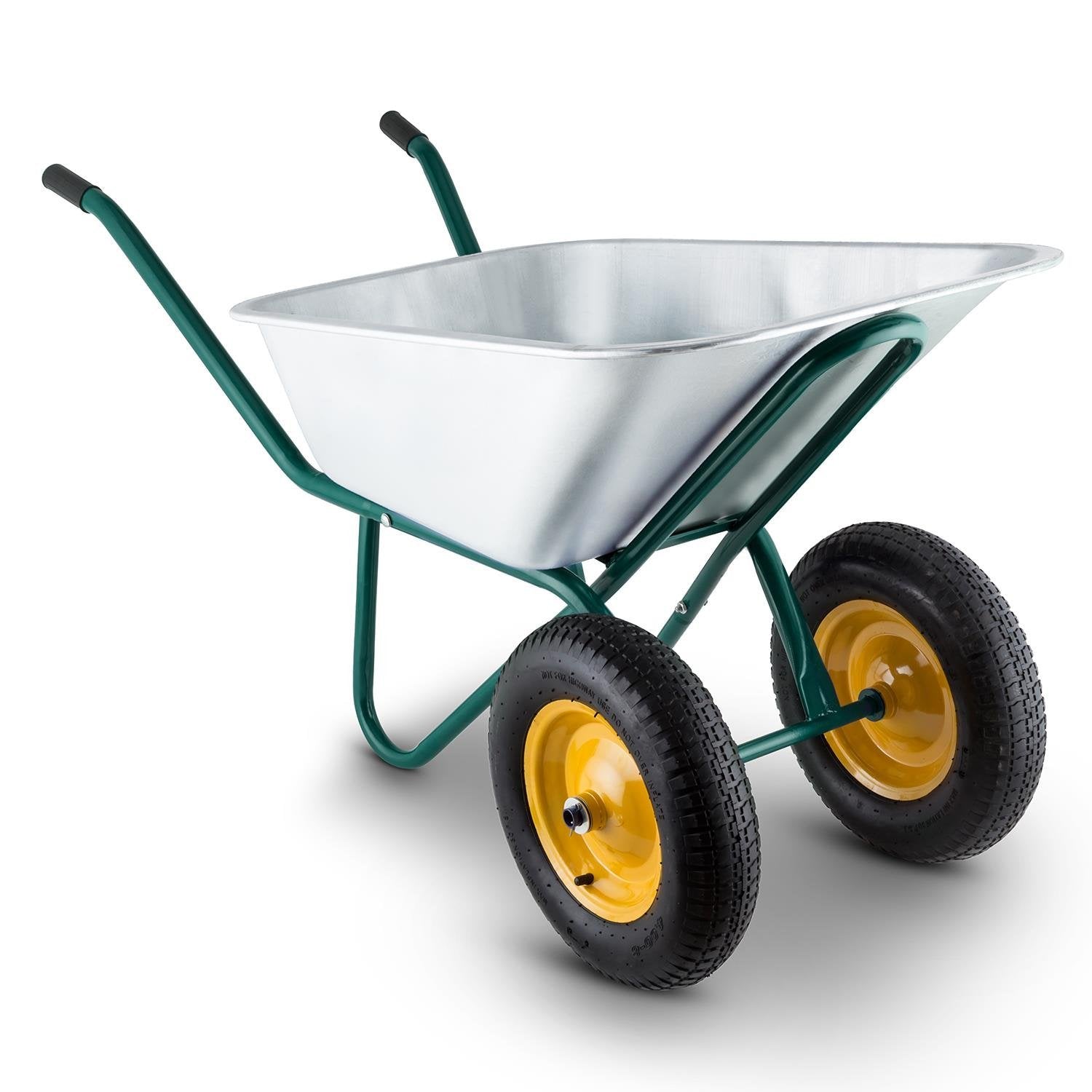 Bigapple Garden Wheel Barrow with 65L Water and 130kg Weight Loading Capacity for use in farm houses, construction sites & Gardening, etc. - comes with 2 Wheels