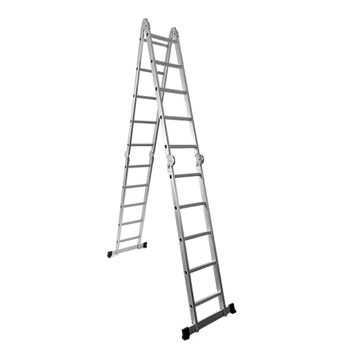 BIGAPPLE 19 Feet (20 Steps) Portable & Compact Folding Aluminium Multipurpose Super Ladder | 1-Year Warranty | Ladder for Home & Industrial Use - Capacity 120 Kg