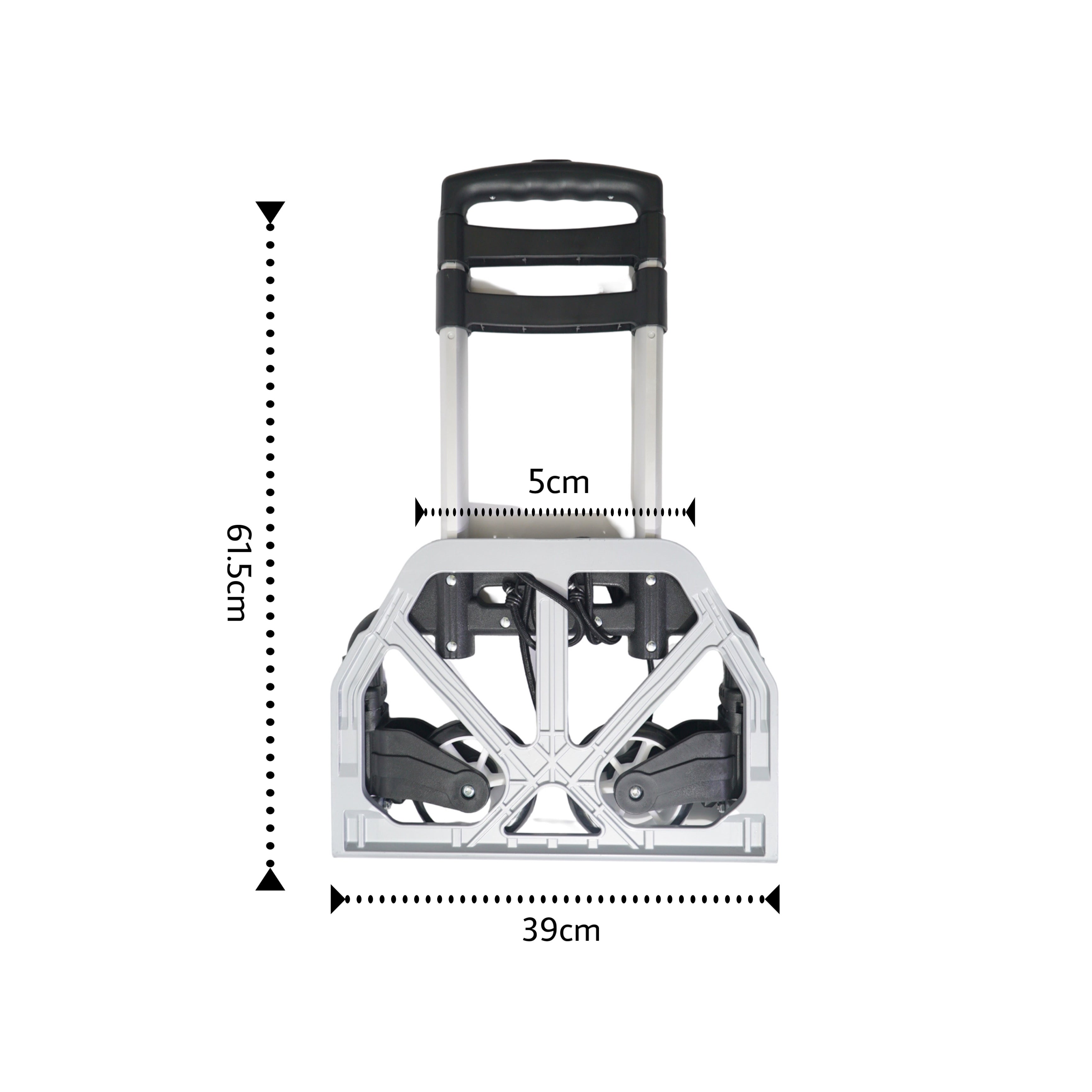 Bigapple Folding Hand Trolley Cart with Wheels I Adjustable Pull Handle I Heavy Duty Utility Cart I Portable, Light Weight Platform Truck I Luggage Trolley for Goods Carrying | Aluminium + ABS | 70Kg Capacity