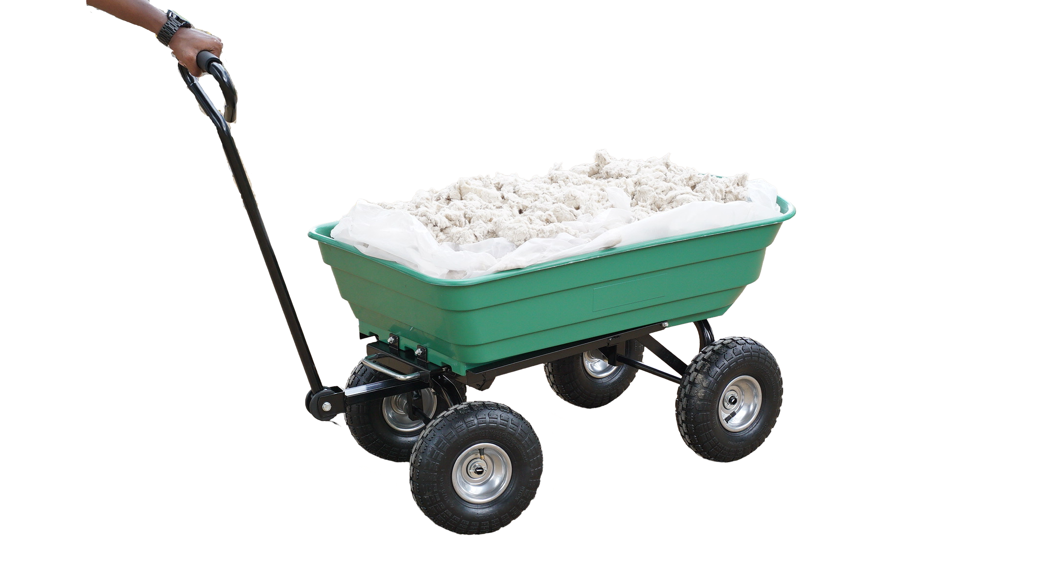 BIGAPPLE 250 Kg Plastic Dump Cart Trolley for Material Handling | 1-Year Warranty | Industrial Dolly Cart with 10