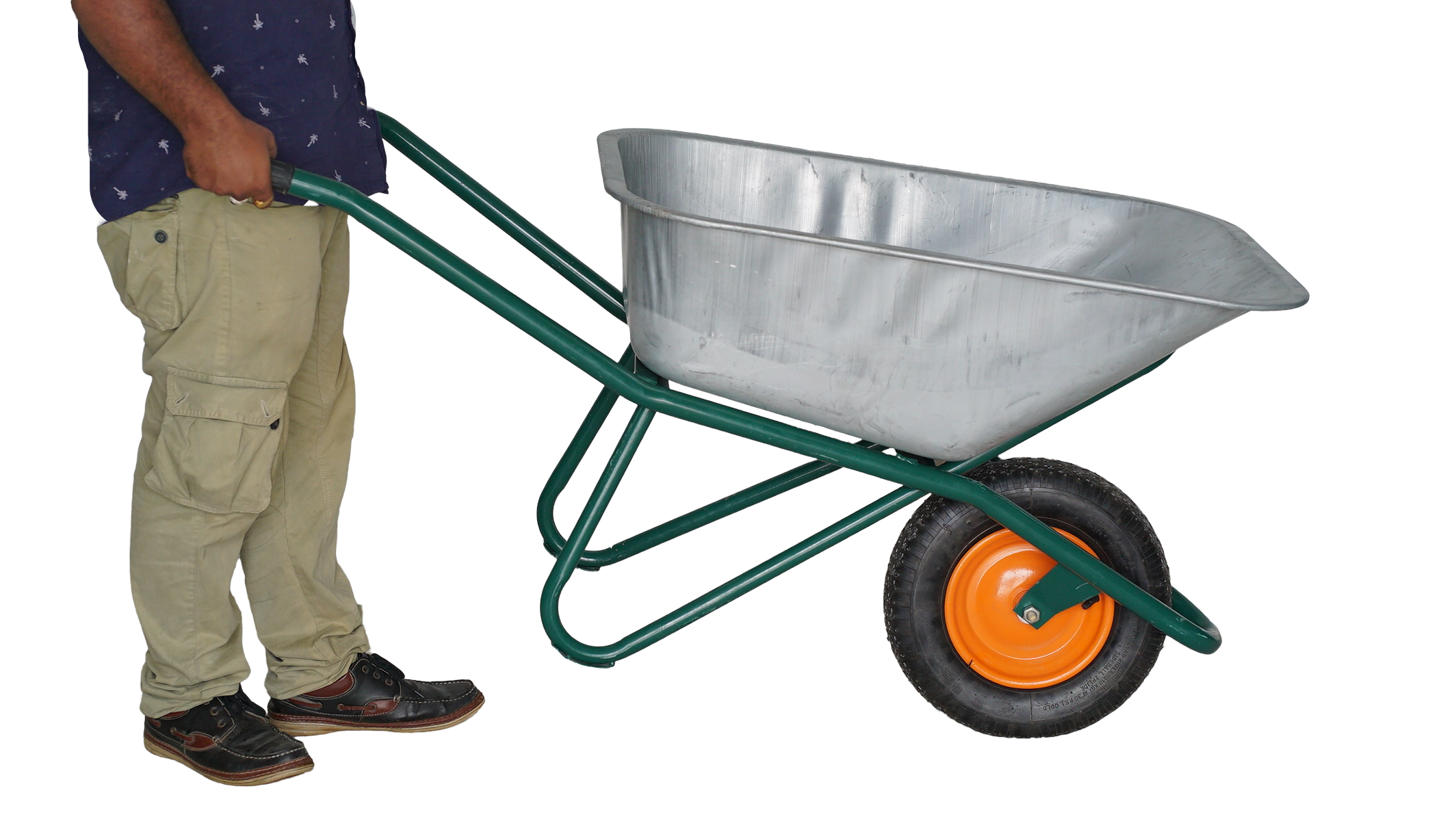 Bigapple Garden Wheel Barrow with 90L Water and 160kg Weight Loading Capacity for use in farm houses, construction sites & Gardening, etc. - comes with 1 wheel