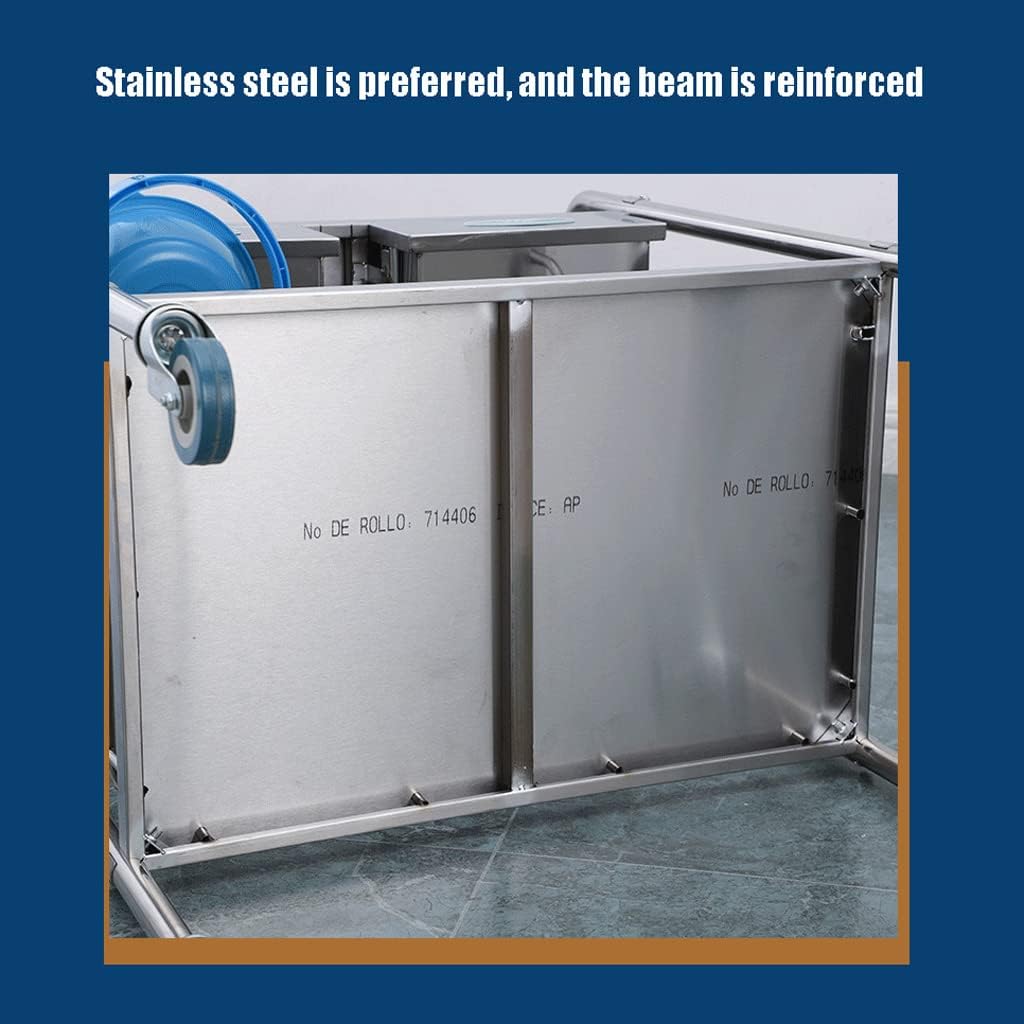 Bigapple Stainless Steel 2 Shelf Medical Instrument Trolley with Bin and drawer (60 L × 40 W × 86 H CM's)