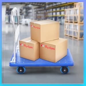 BIGAPPLE 500kg Capacity Plastic Foldable Platform Trolley for Heavy Weight/Material Handling Goods Trolley for Home, Office, Warehouse & Industries