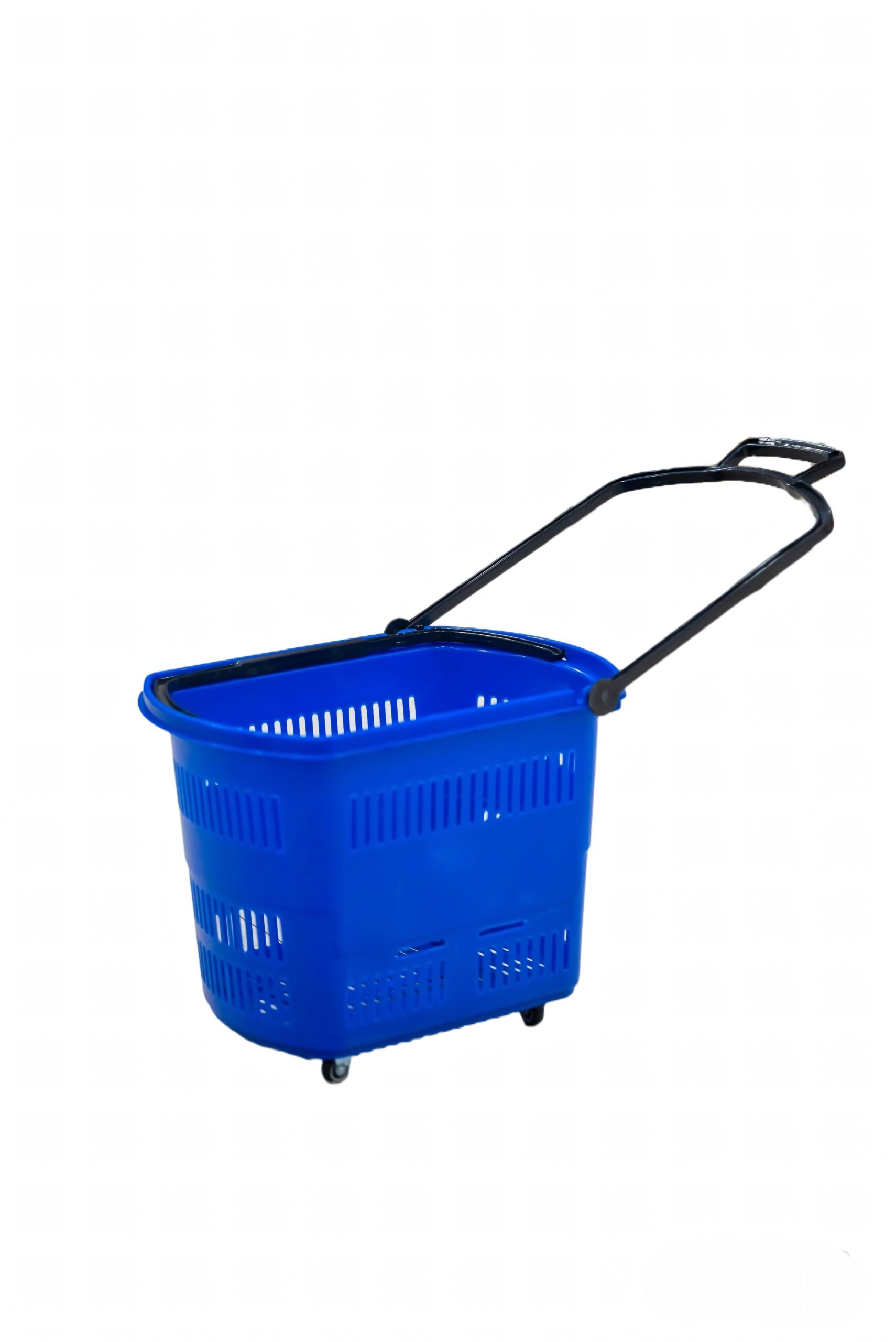 30L Shopping Basket With Wheels Blue