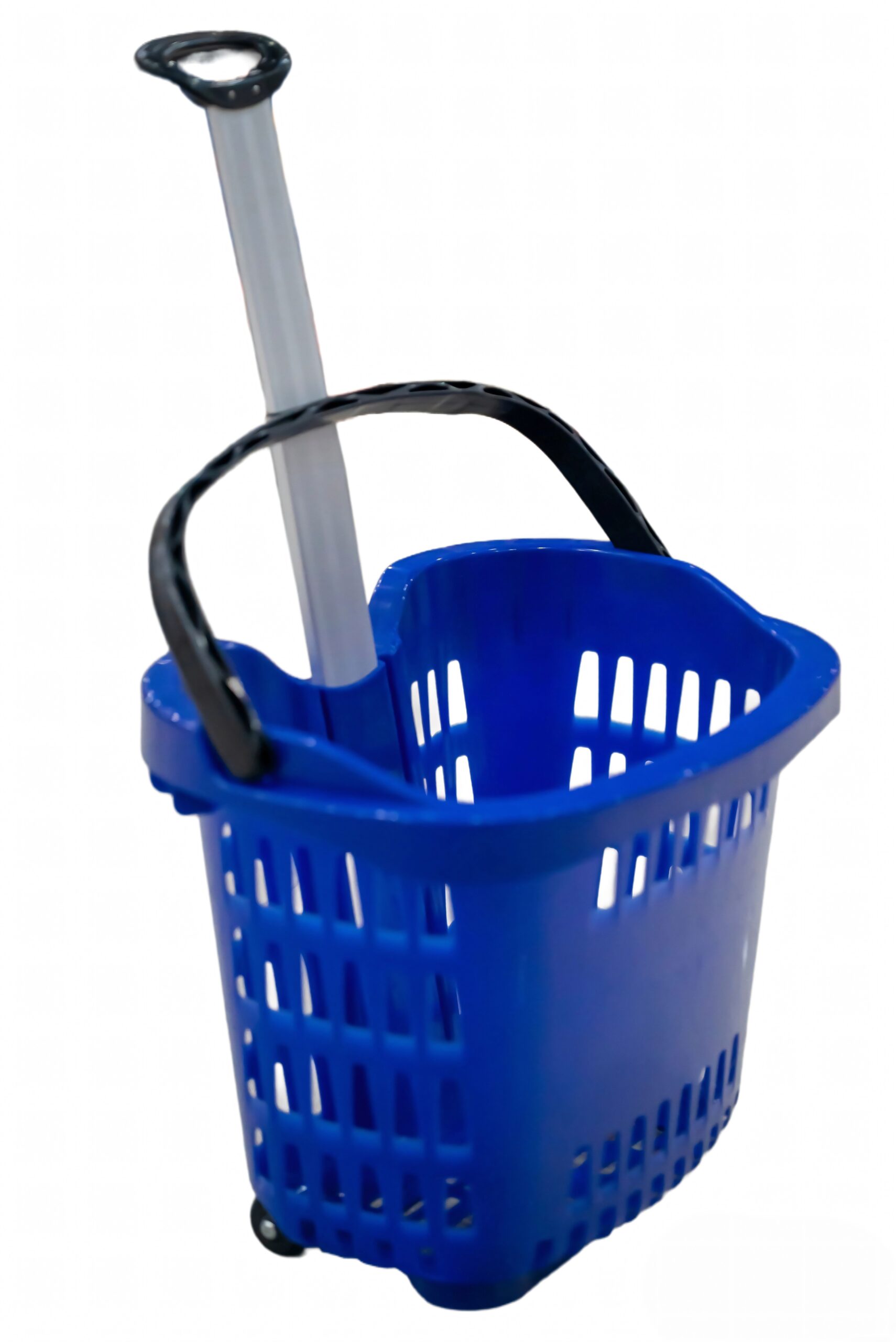 Bigapple BA-Basket56L Blue color Heavy Weight King Shopping Basket with Wheels and Aluminium Handle