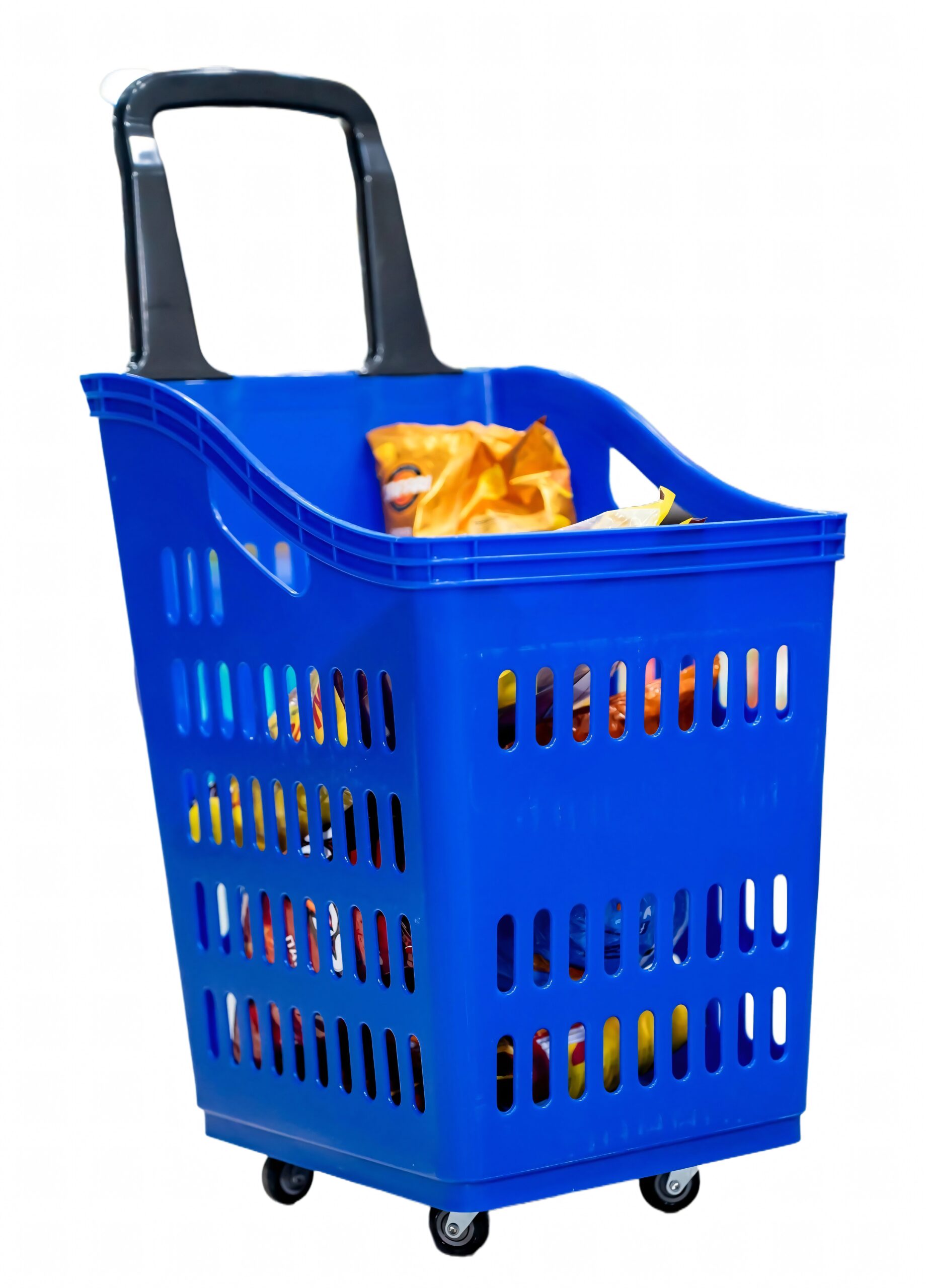 Bigapple Shopping Baskets with wheels and loading capacity of 60L (Blue Color)